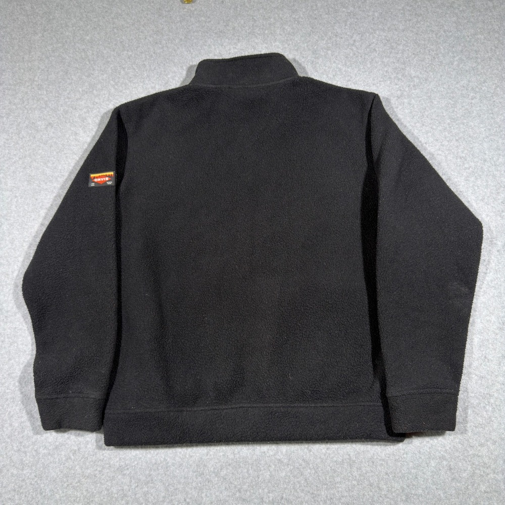 Orvis Mens M Black Full Zip Fleece Jacket Mock Neck Outdoor Hiking Winter - Picture 7 of 8